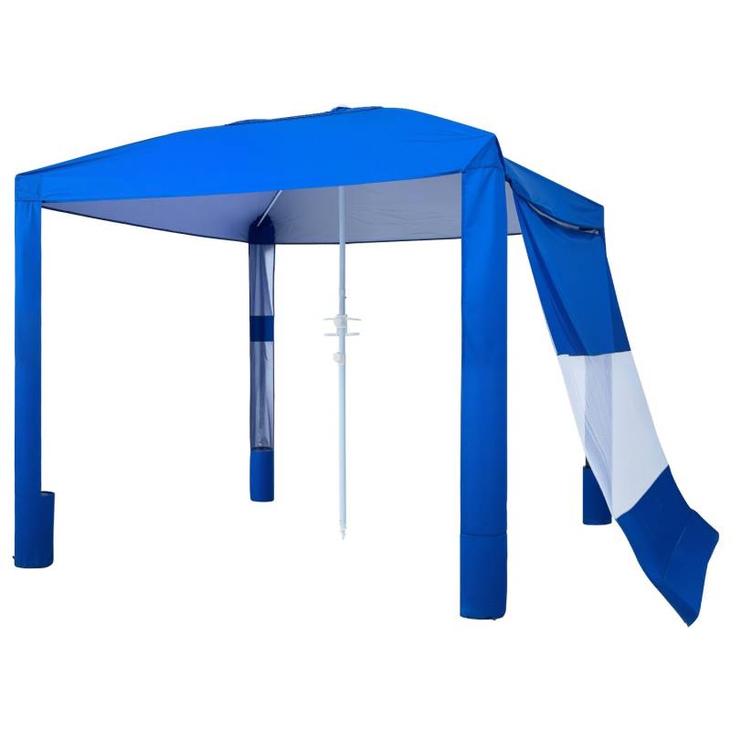 Paplūdimio pavėsinė su šonine siena, 2.4 x 2.4 m0