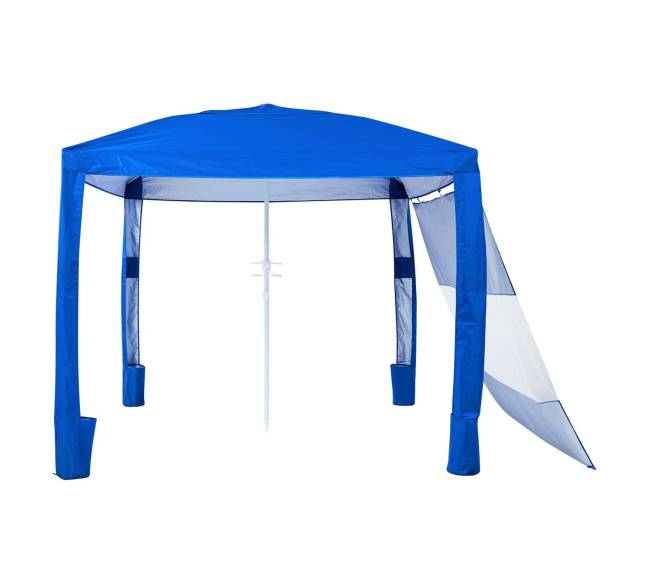 Paplūdimio pavėsinė su šonine siena, 2.4 x 2.4 m9