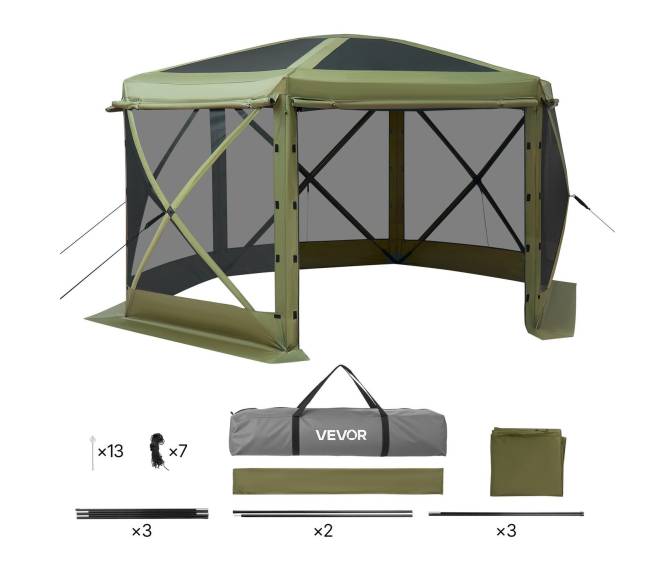 Išskleidžiama pavėsinė su tinklu, 3,6 x 3,6 m8