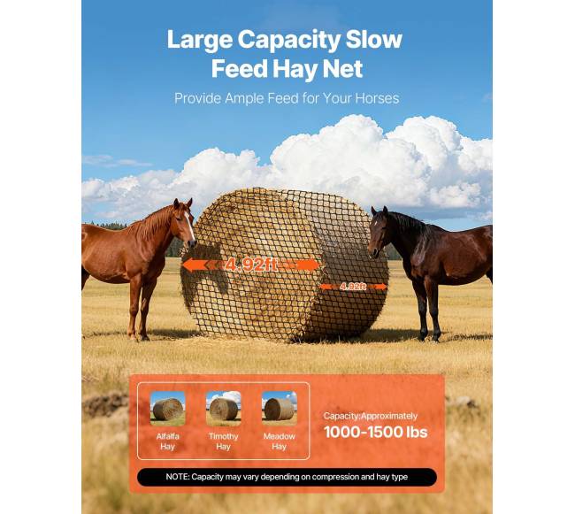 Apvalus šieno tinklas arkliams1