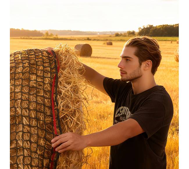 Apvalus šieno tinklas arkliams7