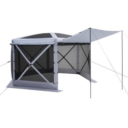 Išskleidžiama pavėsinė su tinkleliu, 3.6 x 3.6 m0