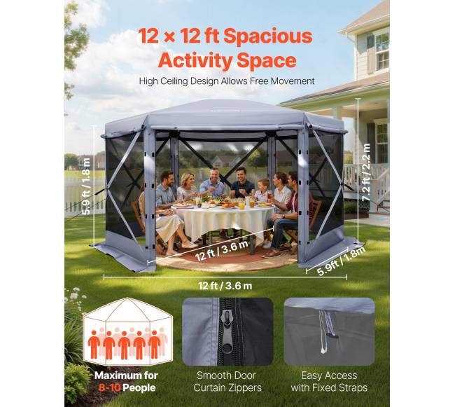 Išskleidžiama pavėsinė su tinkleliu, 3.6 x 3.6 m1