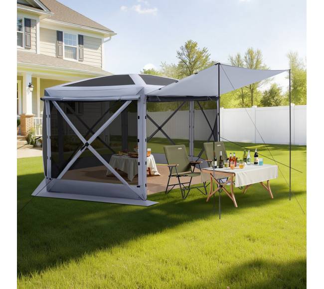 Išskleidžiama pavėsinė su tinkleliu, 3.6 x 3.6 m7