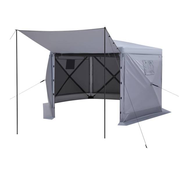 Išskleidžiama pavėsinė su tinkleliu, 3.6 x 3.6 m10