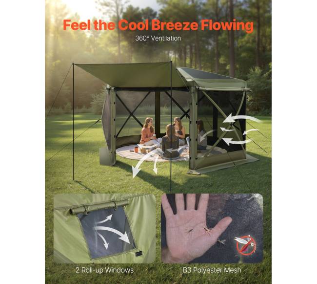 Išskleidžiama pavėsinė su tinkleliu, 3x3 m5