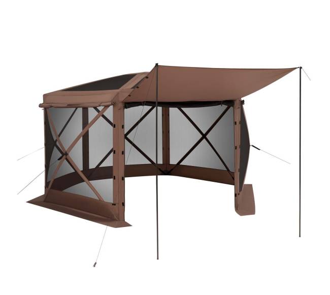 Šešiakampė pavėsinė su apsauginiu tinkleliu0