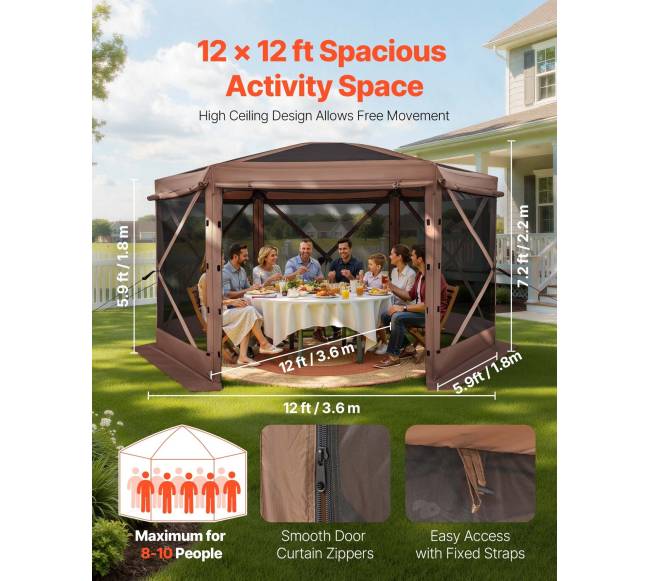 Šešiakampė pavėsinė su apsauginiu tinkleliu1