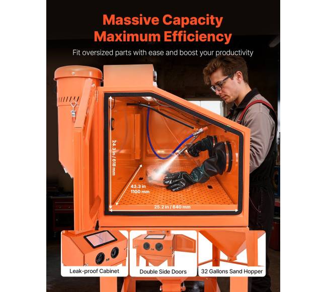 435L smėliavimo kabina su dulkių surinkėju1