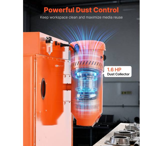 435L smėliavimo kabina su dulkių surinkėju3