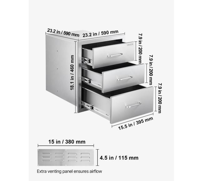 Lauko virtuvės stalčiai 46 cm x 59 cm x 59 cm6