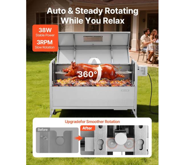 Elektrinis lauko grilis su iešmu iki 60 kg1