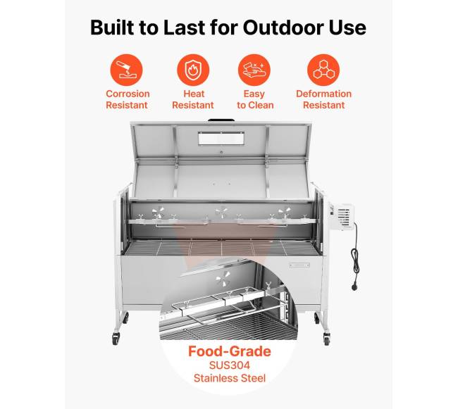 Elektrinis lauko grilis su iešmu iki 60 kg5