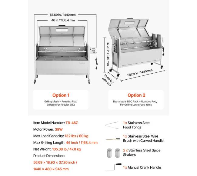 Elektrinis lauko grilis su iešmu iki 60 kg6