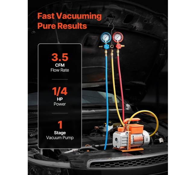 AC vakuuminis siurblys ir manometro rinkinys1