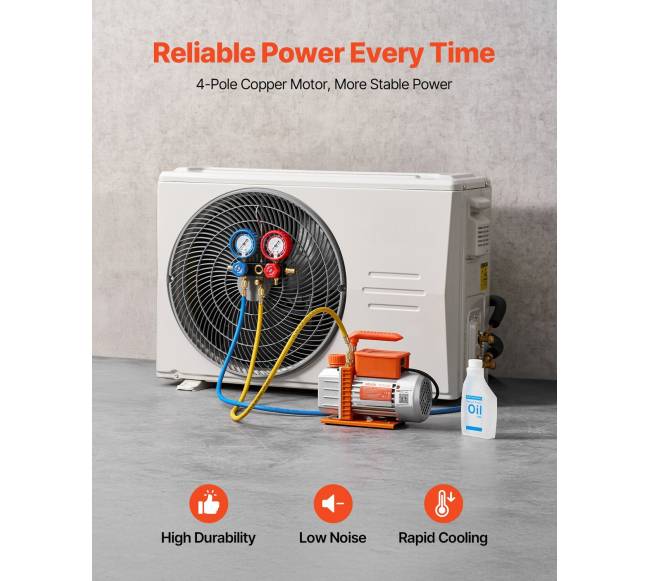 AC vakuuminis siurblys ir manometro rinkinys2