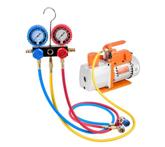 Vakuuminis siurblys ir manometro rinkinys automobiliams10