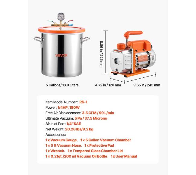 18,93 l vakuumo kamera su siurbliu medžio stabilizavimui6