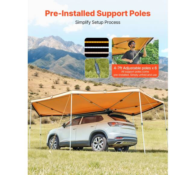 Automobilio tentas su LED šviesomis 270 laipsnių1