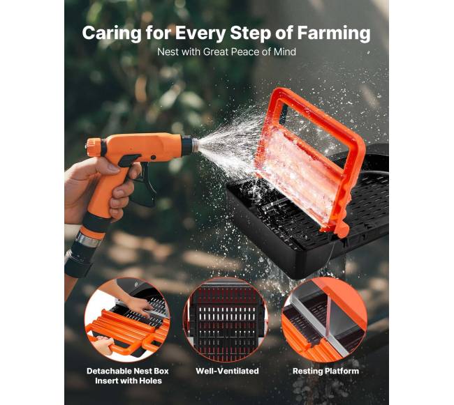 Vištų lizdai kiaušiniams, 2 skyriai, lengvas surinkimas5