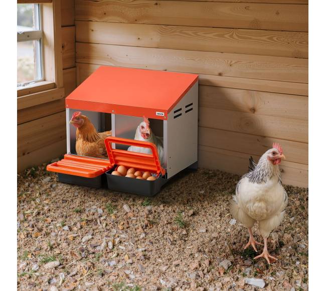 Vištų lizdai kiaušiniams, 2 skyriai, lengvas surinkimas7