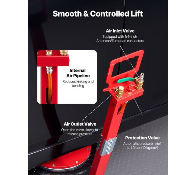 5 tonų oro domkratas su triguba rankena5