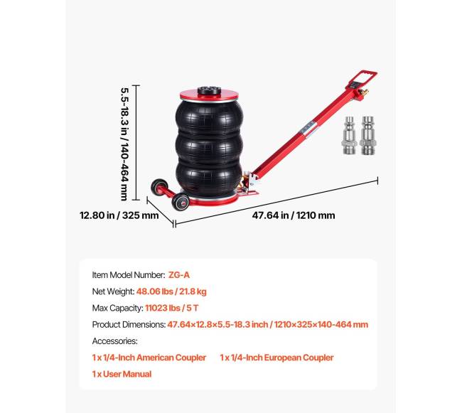 5 tonų oro domkratas su triguba rankena6