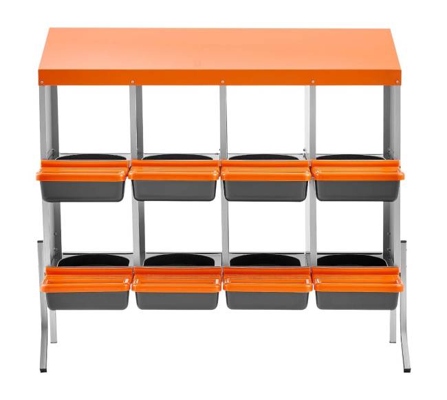 8 skyrių vištų lizdai su atraminėmis kojelėmis0