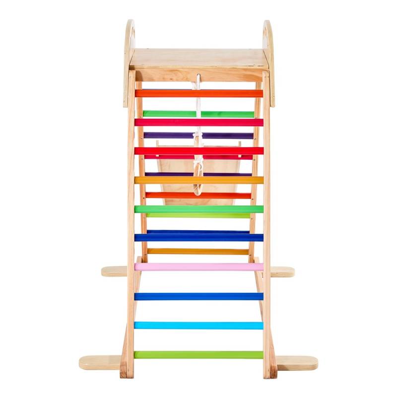 Medinis 4-in-1 vidaus žaidimų aikštelės gimnastikos žiedais0