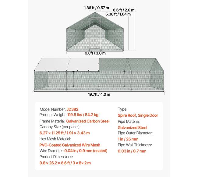 Metalinė vištidė su stogu ir užraktu6