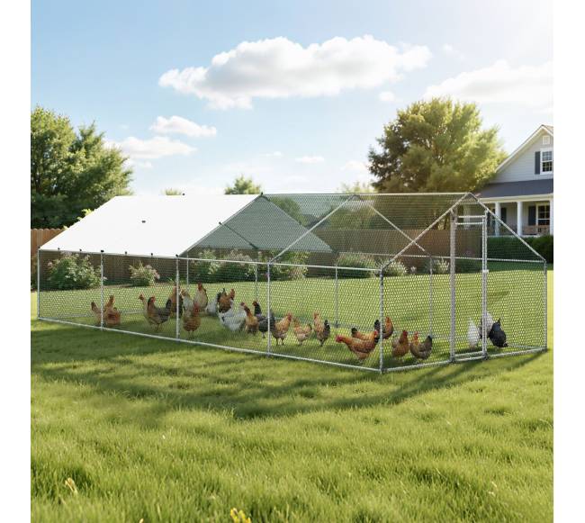 Metalinė vištidė su stogu ir užraktu7