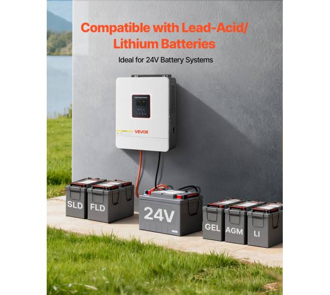 Hibridinis saulės inverteris 4000W, 24V į 230V4