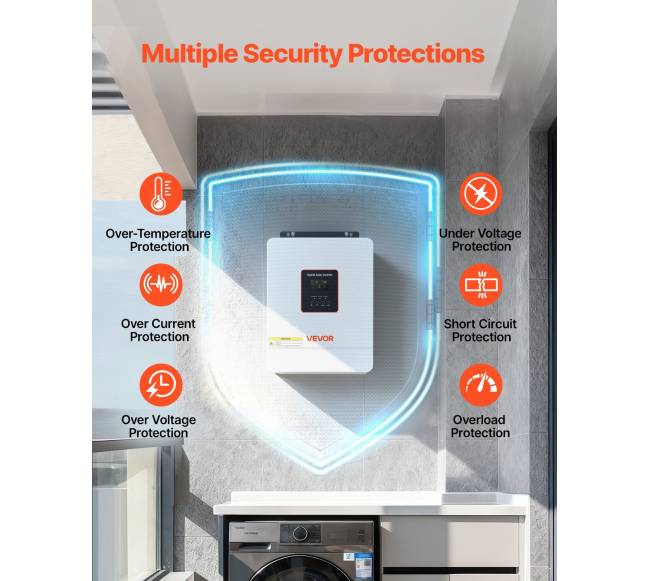 Hibridinis saulės inverteris 4000W, 24V į 230V5