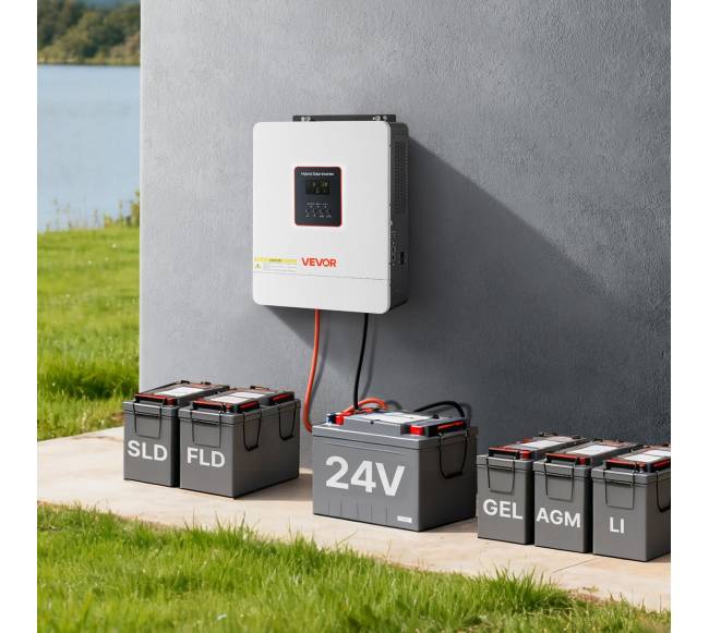 Hibridinis saulės inverteris 4000W, 24V į 230V7