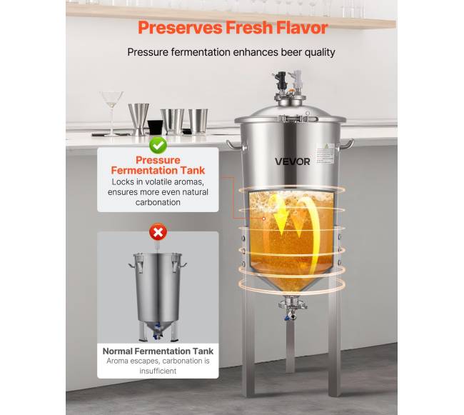 Nerūdijančio plieno kūginis fermenteris 30L1