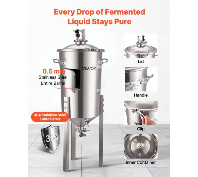 Nerūdijančio plieno kūginis fermenteris 30L3