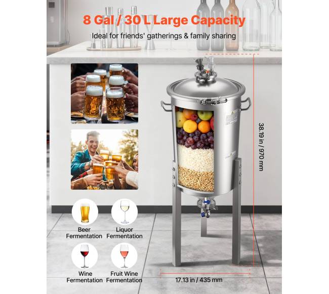 Nerūdijančio plieno kūginis fermenteris 30L4