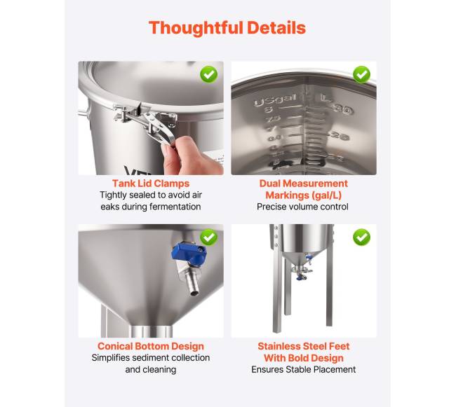 Nerūdijančio plieno kūginis fermenteris 30L5