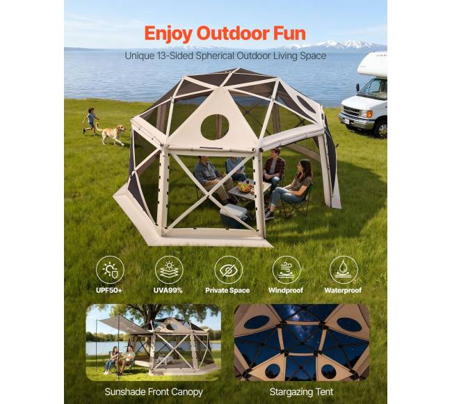 Išskleidžiama sferinė pavėsinė 4.57 x 4.57 m2