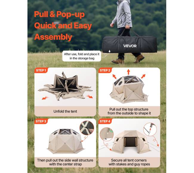 Išskleidžiama sferinė pavėsinė 4.57 x 4.57 m4