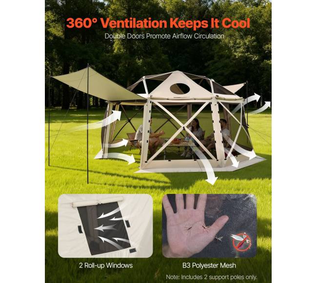 Išskleidžiama sferinė pavėsinė 4.57 x 4.57 m5