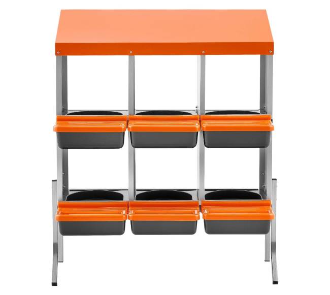 Vištų lizdų dėžės su 6 skyriais0