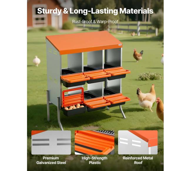 Vištų lizdų dėžės su 6 skyriais2