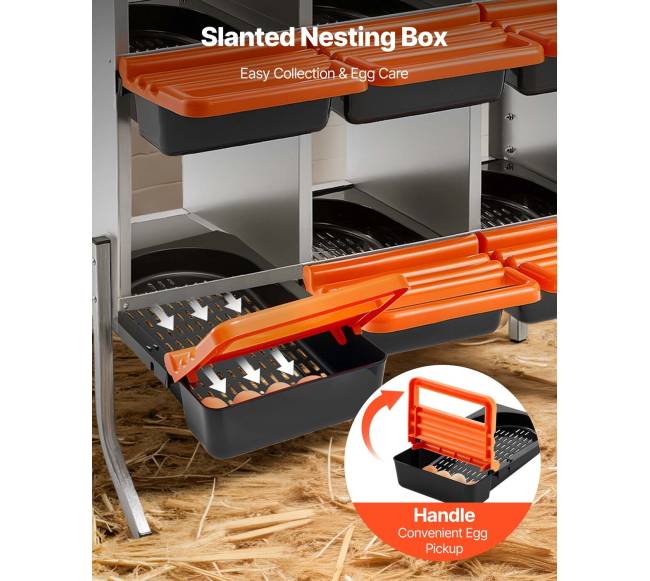 Vištų lizdų dėžės su 6 skyriais3