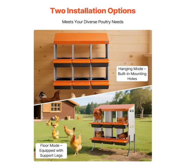 Vištų lizdų dėžės su 6 skyriais5