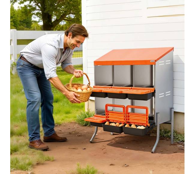 Vištų lizdų dėžės su 6 skyriais7