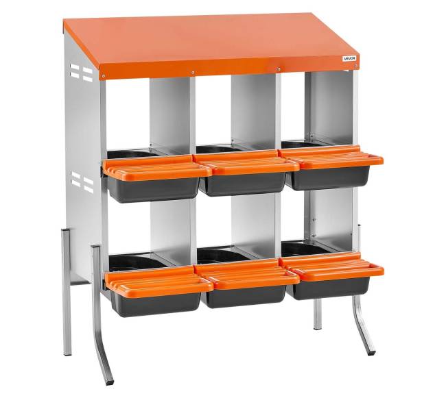 Vištų lizdų dėžės su 6 skyriais9