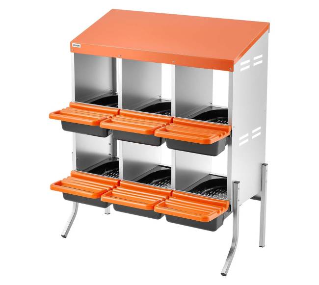 Vištų lizdų dėžės su 6 skyriais10