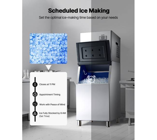 Komercinė ledo gaminimo mašina, 181 kg per parą5