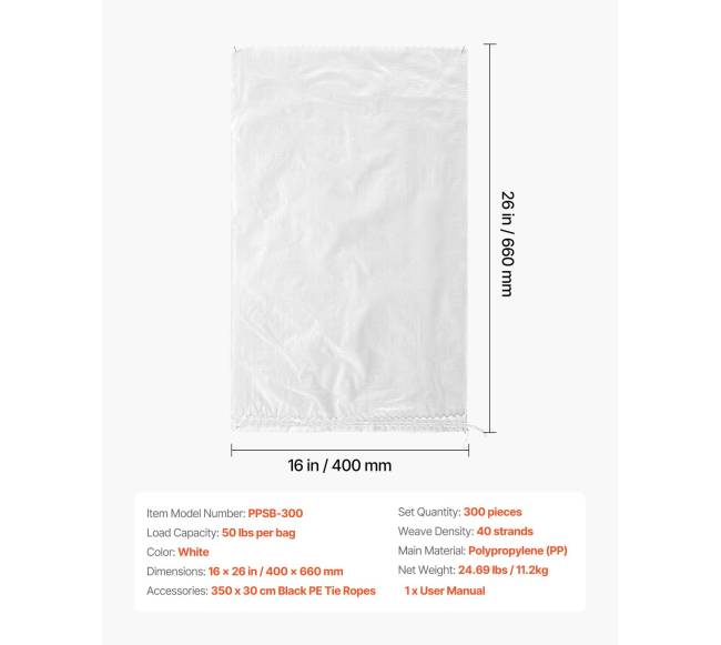 Tuščiaviduriai smėlio maišai su užrišimu, 300 vnt.6